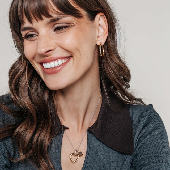 Ti Sento Milano TI SENTO MILANO 6854KA Zilver vergulde cliphanger met vierkante donkergroene zirconia 7.5 mm (incl. collier fijntjes, 42 cm)