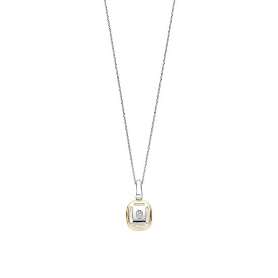 Ti Sento Milano TI SENTO MILANO 6852MW Zilver vergulde cliphanger met rechthoekige parelmoerkleurige zirconia (incl. collier fijntjes, 42 cm)