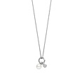 Ti Sento Milano TI SENTO MILANO 34113PW/42 Zilver gerhodineerd collier met ronde cliphanger pavé zirconia's, incl 3 hangertjes, parel en zirconia's