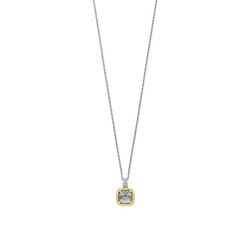 TI SENTO MILANO 34111GG/42 Zilver gerhodineerd collier met hangertje, grijze vierkante zirconia