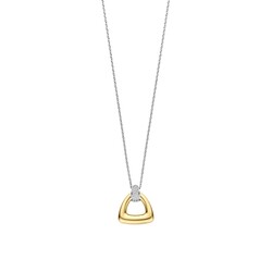 TI SENTO MILANO 34108ZY/42 Zilver gerhodineerd collier met hanger, open vergulde driehoek