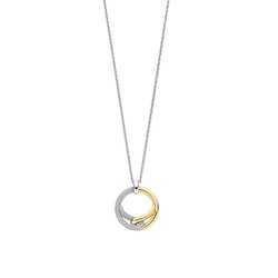 TI SENTO MILANO 34107ZY/42 Zilver gerhodineerd collier met hanger, twee open lussen