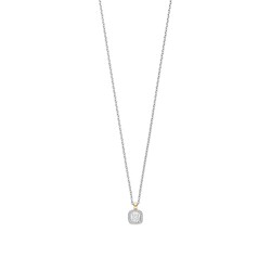 TI SENTO MILANO 34103ZY/42 Zilver gerhodineerd collier met hangertje, vierkante zirconia