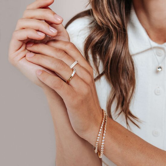 Ti Sento Milano TI SENTO MILANO 2995ZY Zilver geheel vergulde tennisarmband met zirconia's, 18 cm