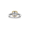 Ti Sento Milano TI SENTO MILANO 12399GG Zilver gerhodineerde ring, bicolor, vierkante grijze zirconia met scheen pavé zirconia's