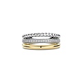 Ti Sento Milano TI SENTO MILANO 12385ZY Zilver gerhodineerde ring, bicolor, 3-baans open, met zirconia's