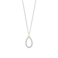 Ti Sento Milano TI SENTO MILANO 6850ZY Zilver gerhodineerde cliphanger, vergulde clip, open druppelvorm met rand zirconia's (incl collier fijntjes)