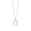 Ti Sento Milano TI SENTO MILANO 6850ZY Zilver gerhodineerde cliphanger, vergulde clip, open druppelvorm met rand zirconia's (incl collier fijntjes)