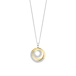 TI SENTO MILANO 6851ZY Zilver gerhodineerde dynamische, ronde cliphanger, open met randen zirconia's
