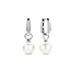 Ti Sento Milano TI SENTO MILANO 7848WP Zilver gerhodineerde ovale klapcreolen, met oorbedels witte parel 10 mm