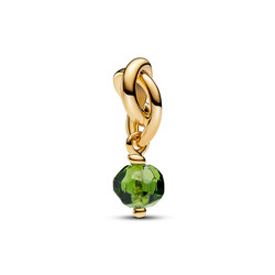 PANDORA SHINE 763462C08 14k Gold-plated dangle with spring green crystal