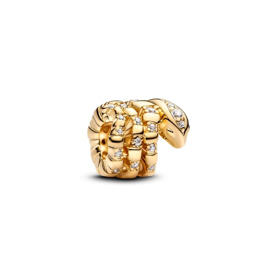 Pandora PANDORA SHINE 763618C01 Snake 14k gold-plated charm with zirconia