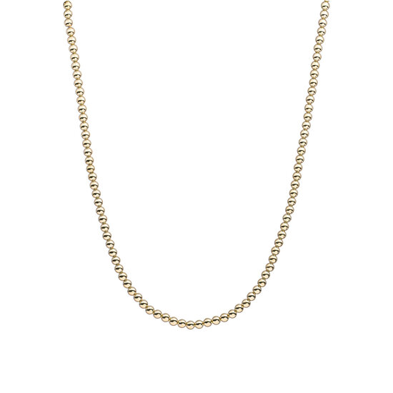 Sparkling Jewels SPARKLING JEWELS NLK-G-4MM-042 Beaded Necklace - 4 mm Gold-plated, 42+2 cm