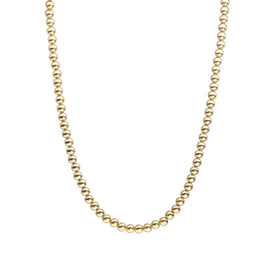 Sparkling Jewels SPARKLING JEWELS NLK-G-6MM-042 Beaded Necklace - 6 mm Gold-plated, 42+2 cm