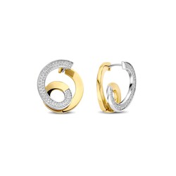 TI SENTO MILANO 78040ZY Zilver gerhodineerde klapcreolen, deels verguld