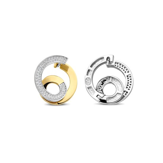 Ti Sento Milano TI SENTO MILANO 78040ZY Zilver gerhodineerde klapcreolen, deels verguld, open spiraalvorm, met zirconia's