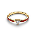 Pandora PANDORA MARVEL Shine 164211C01 Iron Man 14k Gold-plated ring with zirconia and red enamel