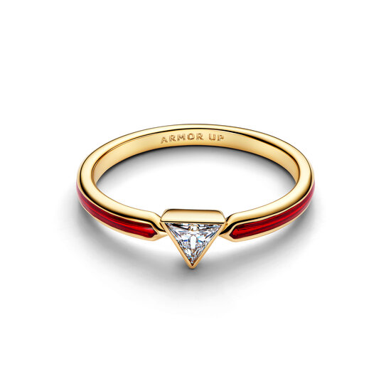 Pandora PANDORA MARVEL Shine 164211C01 Iron Man 14k Gold-plated ring with zirconia and red enamel