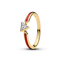 Pandora PANDORA MARVEL Shine 164211C01 Iron Man 14k Gold-plated ring with zirconia and red enamel