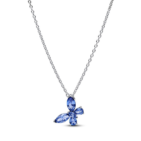Pandora PANDORA 394232C01 Butterfly sterling silver collier with cornflower blue crystal and zirconia