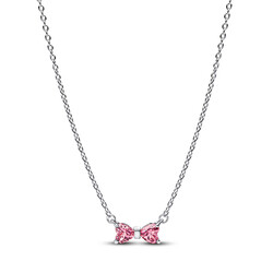 PANDORA 394235C01 Bow sterling silver collier with fancy pink zirconia