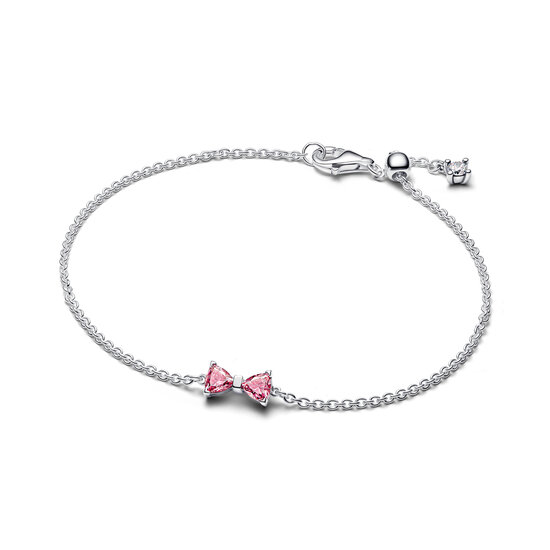 Pandora PANDORA 594234C01 Bow sterling silver bracelet with fancy pink zirconia