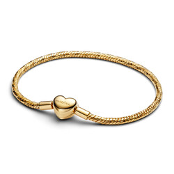 PANDORA SHINE 564236C00 Faceted snake chain 14k gold-plated bracelet