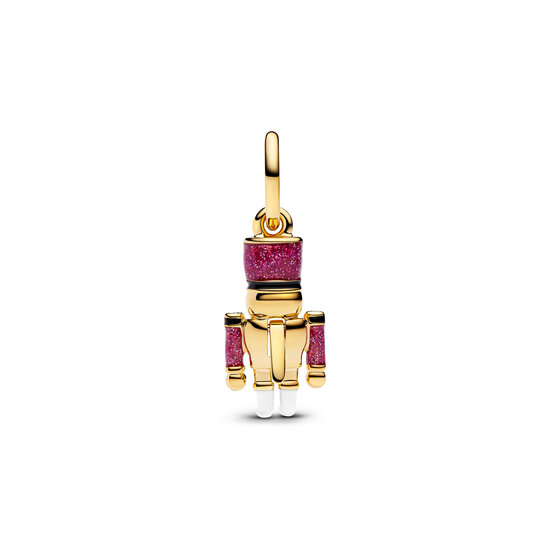 Pandora PANDORA 763583C01 Nutcracker 14k gold-plated dangle with zirconia and glittery pink, black and white enamel