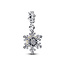Pandora PANDORA 794142C01 Snowflake and star sterling silver double dangle with zirconia and aurora Lab-grown opal resin