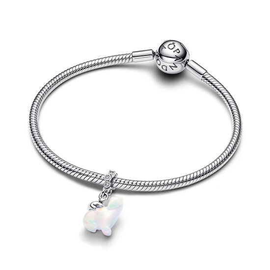 Pandora PANDORA 794243C01 Polarbears sterling silver dangle with zirconia and aurora lab-grown opal resin