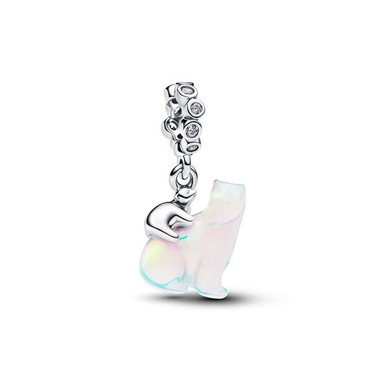 Pandora PANDORA 794243C01 Polarbears sterling silver dangle with zirconia and aurora lab-grown opal resin