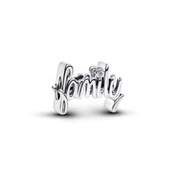 PANDORA 794250C01 Family sterling silver charm with zirconia