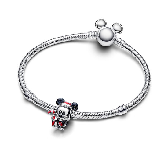 Pandora PANDORA DISNEY 794217C01 Mickey Mouse sterling silver charm with glittery black and red enamel