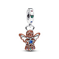 Pandora PANDORA 794247C01 Gingerbread angel sterling silver dangle with red zirconia, red/green/blue crystal and brown enamel