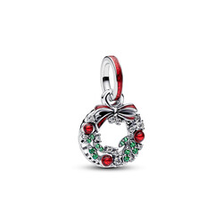 PANDORA 794238C01 Holiday wreath sterling silver dangle