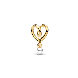 PANDORA SHINE 764138C01 Wrapped heart 14k gold-plated charm