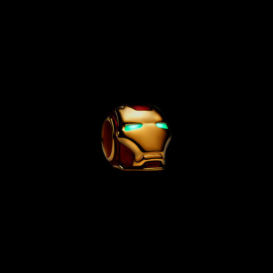 Pandora PANDORA MARVEL 764213C01 Iron Man14k gold-plated charm with glow in the dark and red enamel