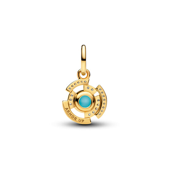 Pandora PANDORA MARVEL 764216C01 Iron Man 14k gold-plated dangle with zirconia and glow in the dark enamel