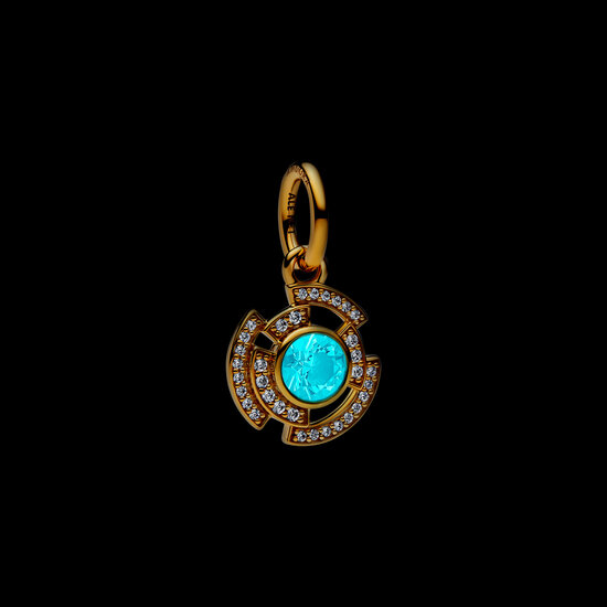 Pandora PANDORA MARVEL 764216C01 Iron Man 14k gold-plated dangle with zirconia and glow in the dark enamel