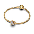 Pandora PANDORA 764240C01 Heart 14k gold-plated charm with zirconia