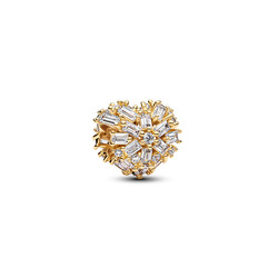 PANDORA 764240C01 Heart 14k gold-plated charm with zirconia