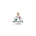 Pandora PANDORA 764248C01 Christmas tree sterling silver and 14k gold-plated charm with zirconia and salsa red and green crystal