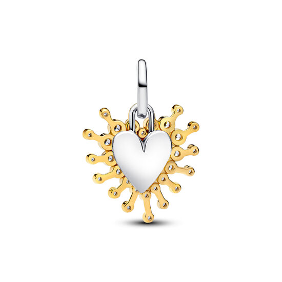 Pandora PANDORA SHINE 764141C01 Radiant heart sterling silver and 14k gold-plated dangle with zirconia, My ray of light