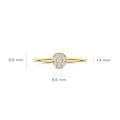 Blush BLUSH 1277YZI 14krt geelgouden ring, aanschuifbaar, met 8x zirconia in ronde vorm