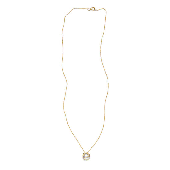 Blush BLUSH 3193YZI 14krt geelgouden collier met open rond hangertje en zirconia's
