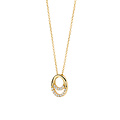 Blush BLUSH 3193YZI 14krt geelgouden collier met open rond hangertje en zirconia's