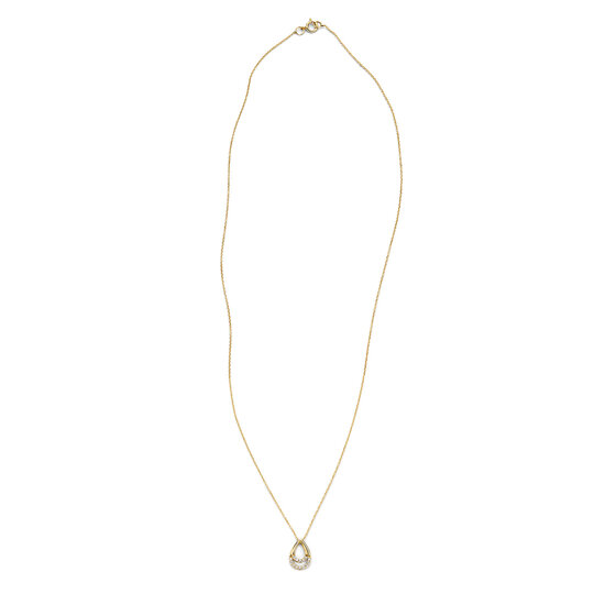Blush BLUSH 3195YZI 14krt geelgouden collier met open druppelvormig hangertje en zirconia's