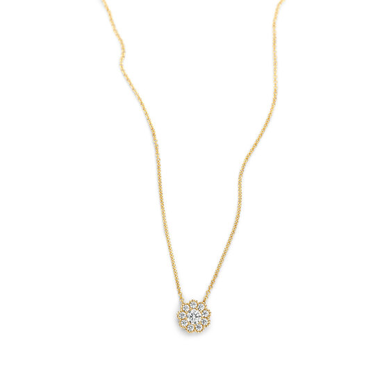 Blush BLUSH 3196YZI 14krt geelgouden collier met rond hangertje en 10 zirconia's