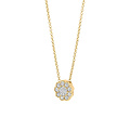Blush BLUSH 3196YZI 14krt geelgouden collier met rond hangertje en 10 zirconia's