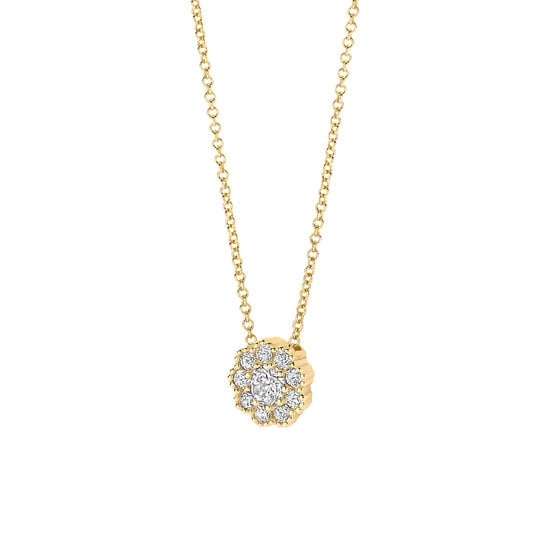 Blush BLUSH 3196YZI 14krt geelgouden collier met rond hangertje en 10 zirconia's